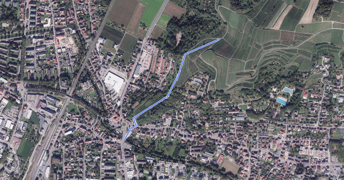 Маршрут Engetal - Lahr Zollbrücke на спутниковом снимке