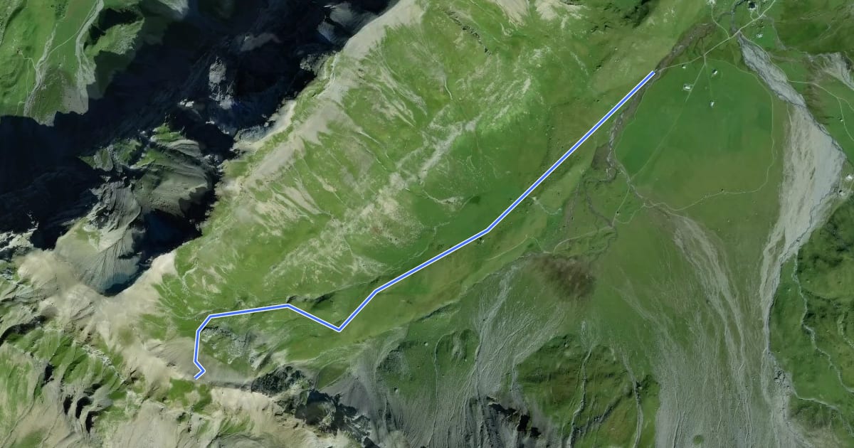 Маршрут Engstligenalp - Ammertepass на спутниковом снимке
