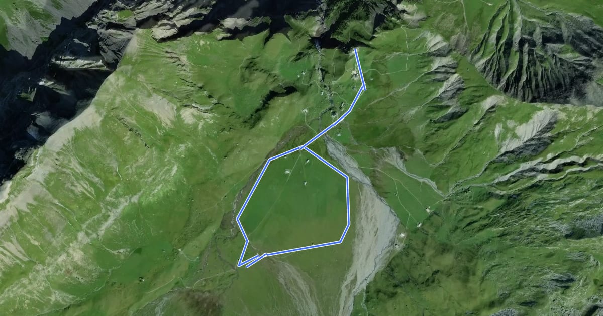 Маршрут Engstligenalp Rundwanderweg на спутниковом снимке