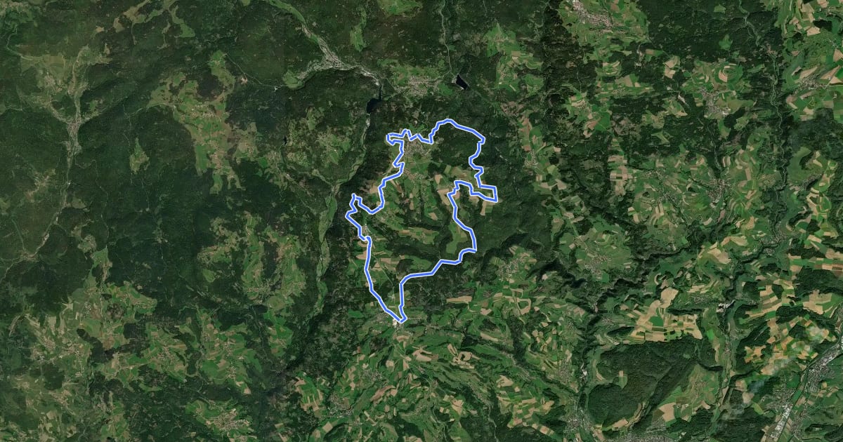 Маршрут enjoy&bike Höchenschwand на спутниковом снимке