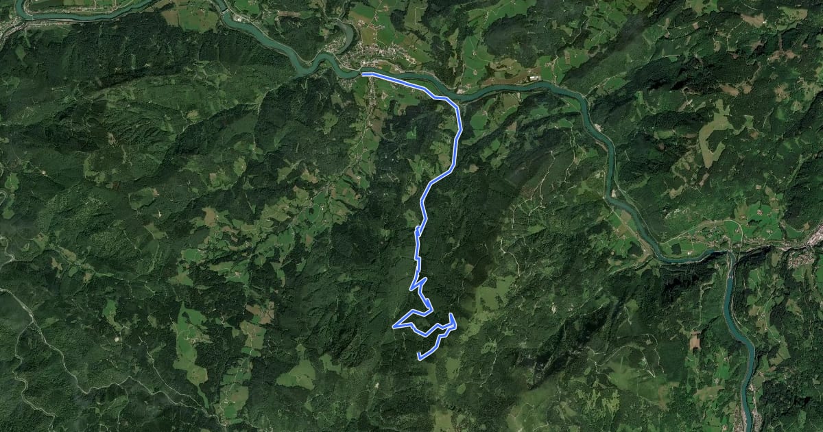 Маршрут Ennser Hütte MTB на спутниковом снимке