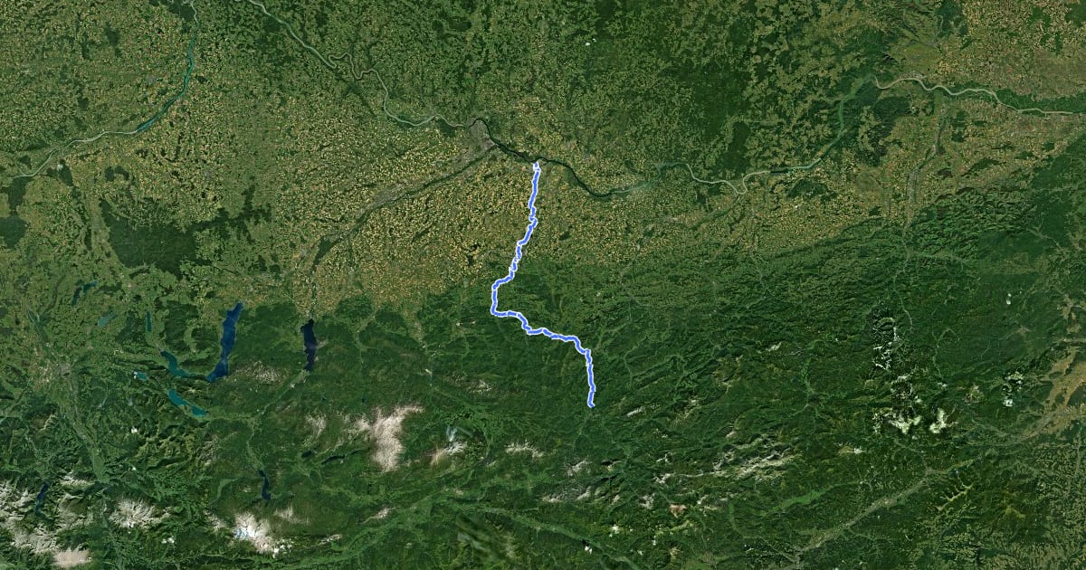 Маршрут Ennstalweg (Oberösterreich) на спутниковом снимке