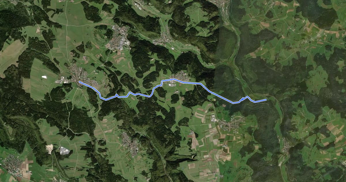 Маршрут Ensisheim - Böttingen на спутниковом снимке