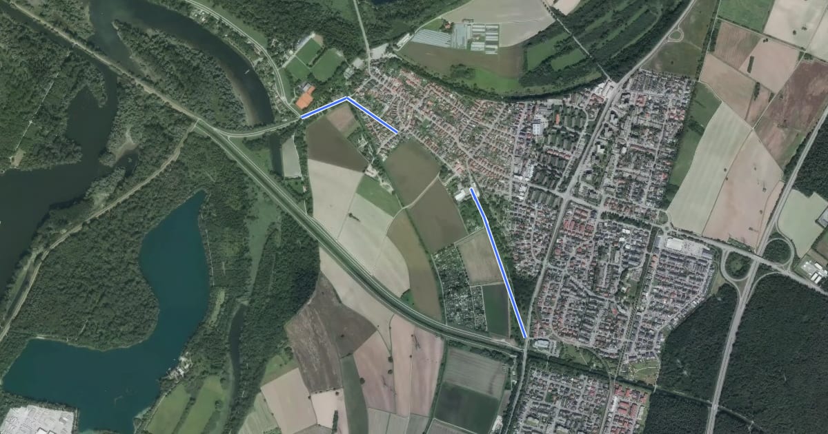 Маршрут Entdeckungspfade "Historische Rheinübergänge" Tour 2 на спутниковом снимке