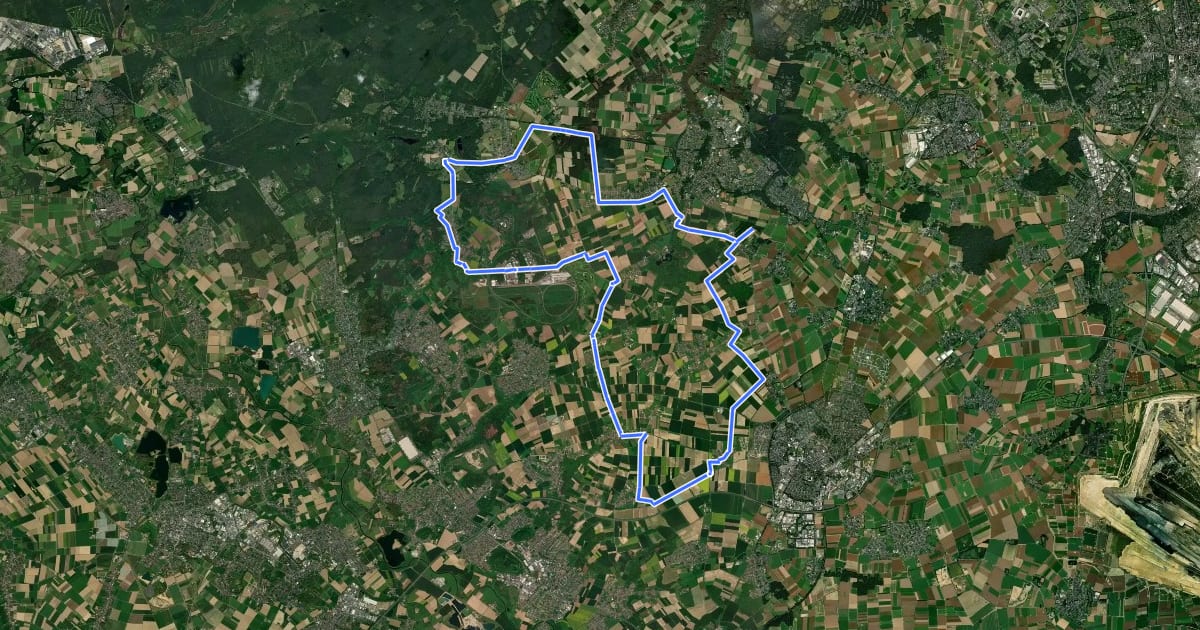Маршрут Entlang denkmal-geschützter Wassertürme на спутниковом снимке