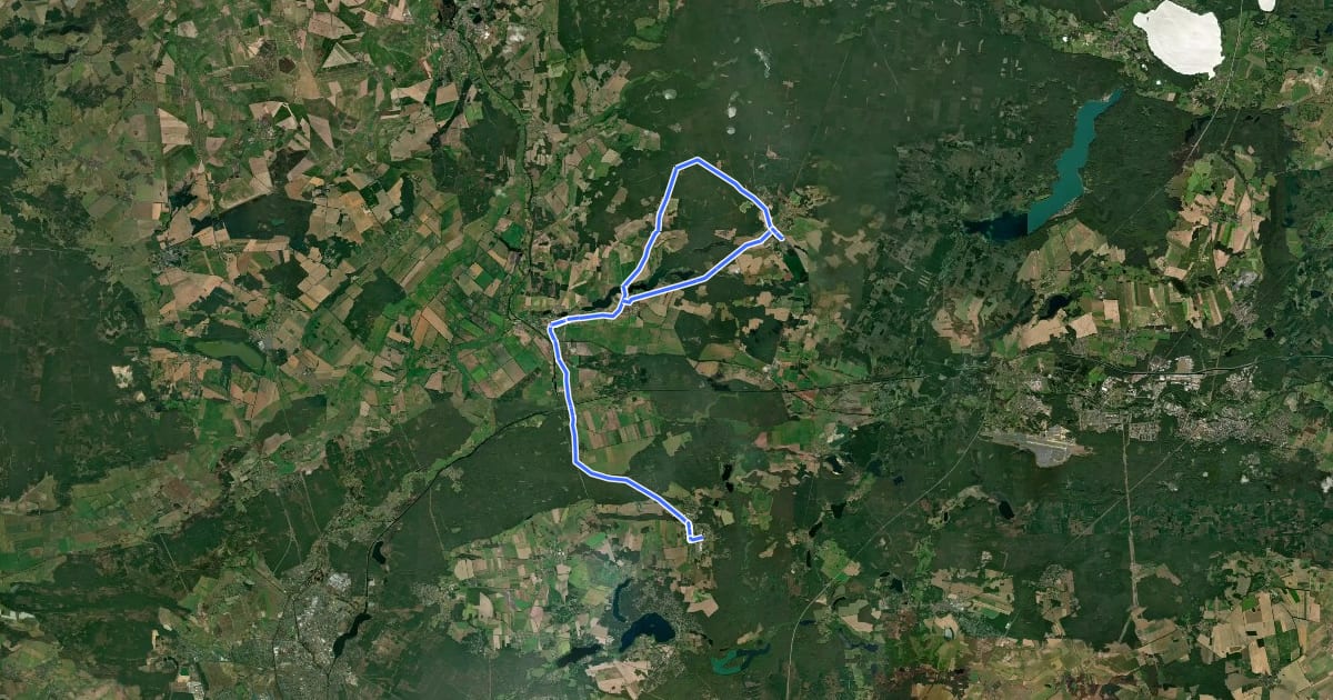 Маршрут Entlang der Heidekrautbahn Route 10 на спутниковом снимке