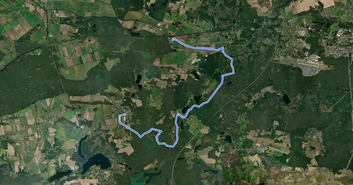 Маршрут Entlang der Heidekrautbahn Route 5 на спутниковом снимке