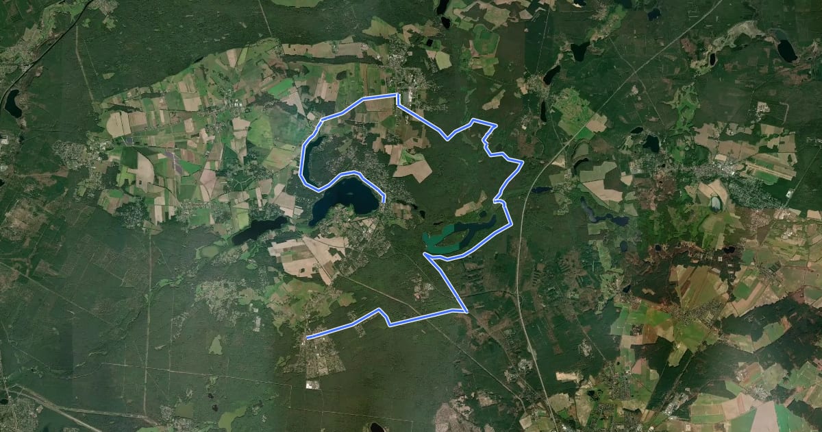 Маршрут Entlang der Heidekrautbahn Route 6 на спутниковом снимке