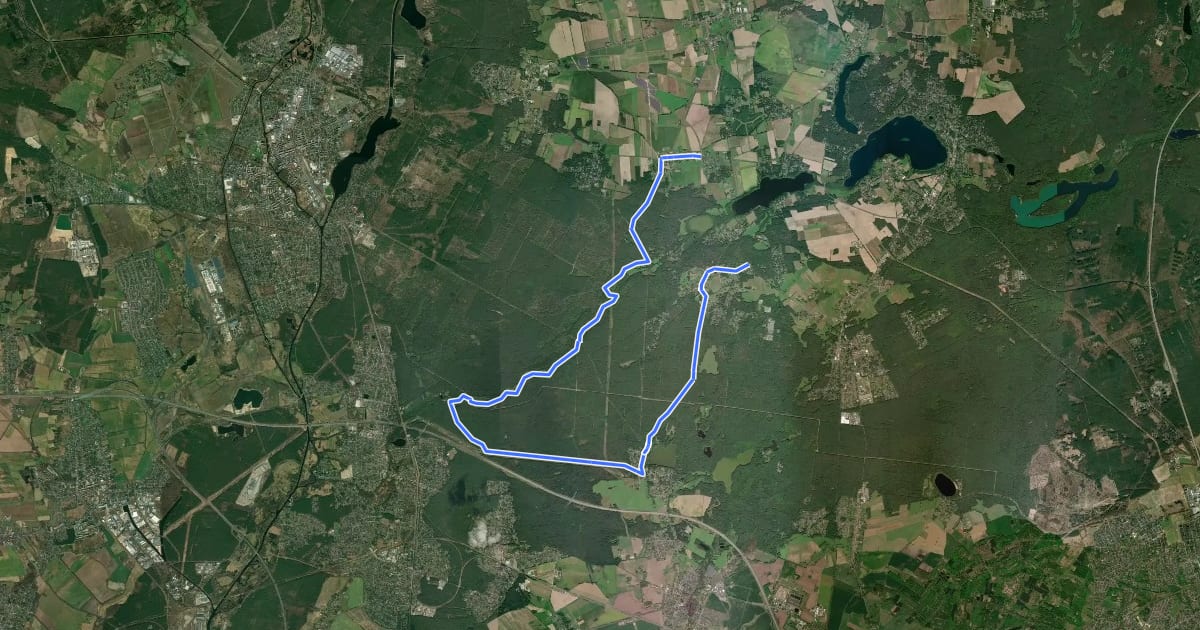 Маршрут Entlang der Heidekrautbahn Route 7 на спутниковом снимке