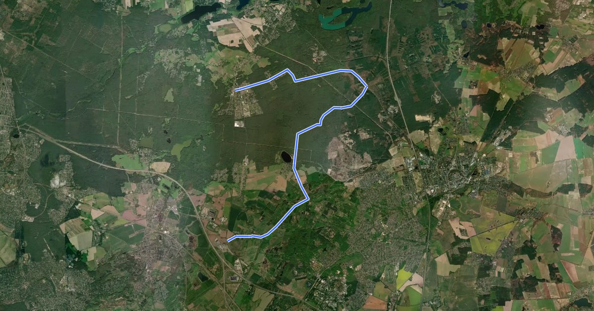 Маршрут Entlang der Heidekrautbahn Route 8 на спутниковом снимке