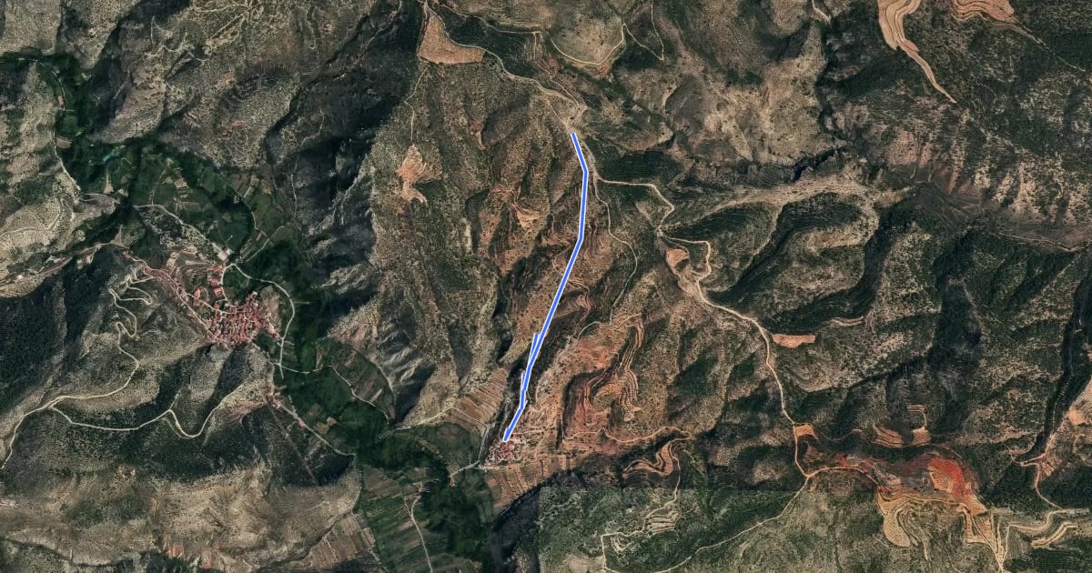 Маршрут Entrada Ruta del Rodeno на спутниковом снимке
