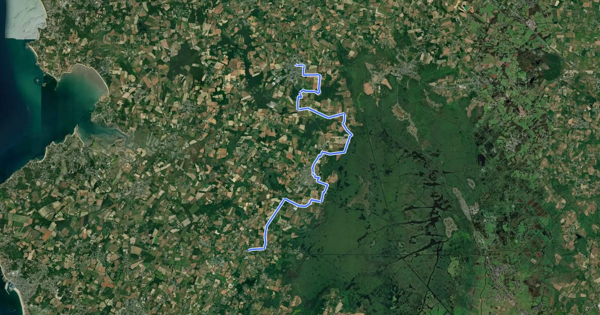 Маршрут Entre Chaumières et Marais на спутниковом снимке