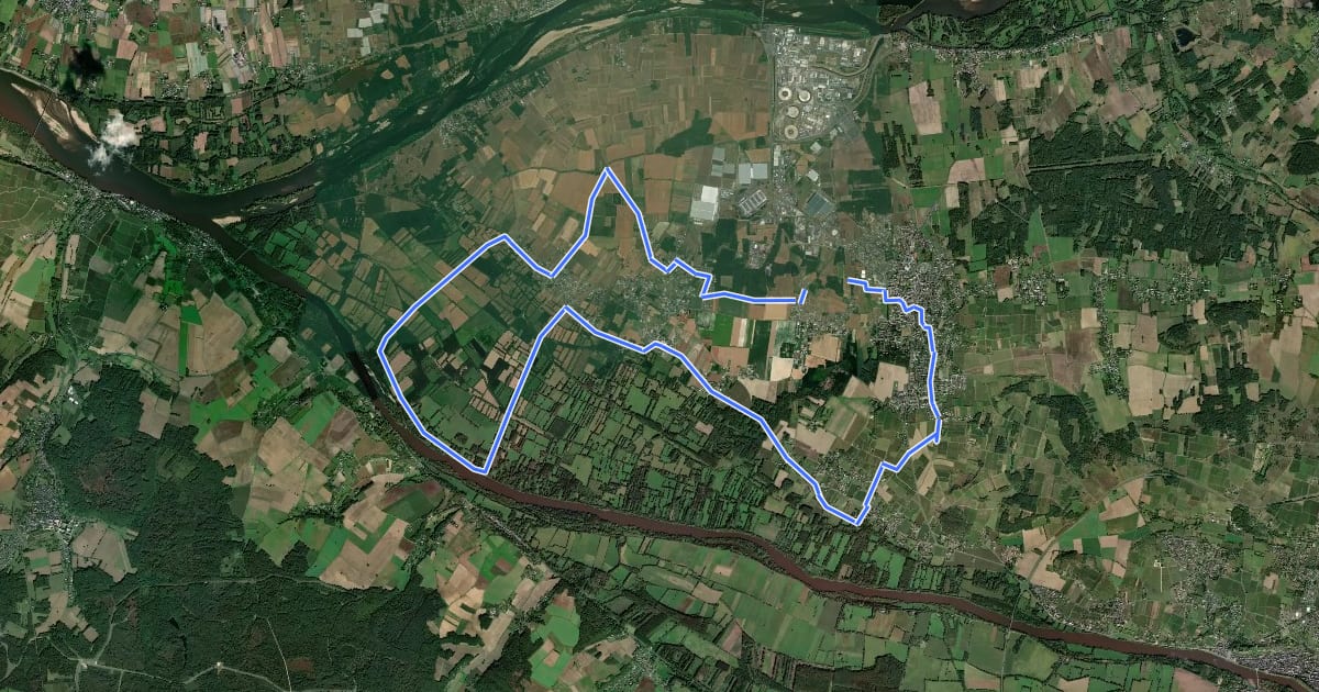 Маршрут Entre Chinon et Candes Saint-Martin на спутниковом снимке