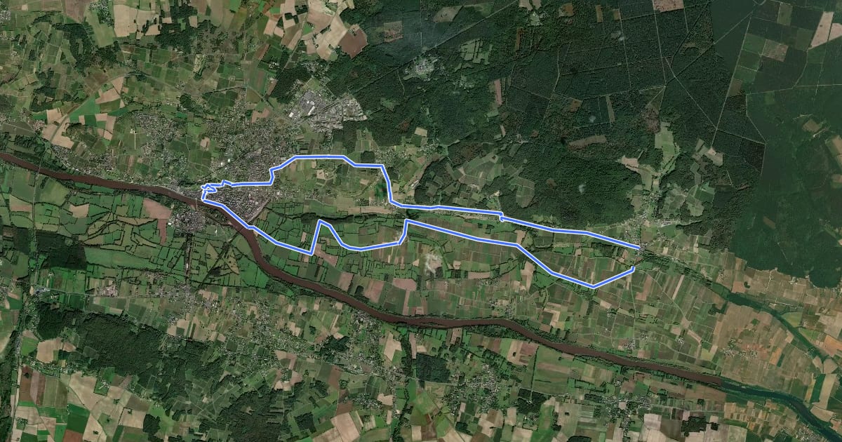 Маршрут Entre Chinon et la vallée de la Vienne на спутниковом снимке