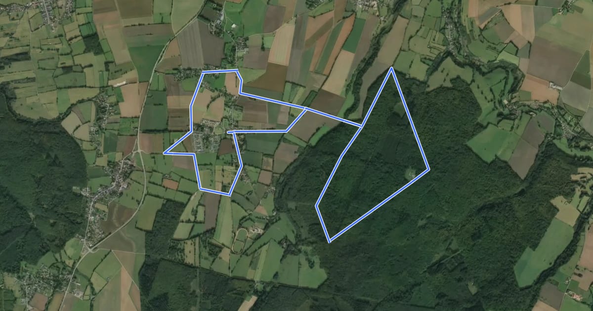 Маршрут Entre Cingal et Vallée de l'Orne на спутниковом снимке