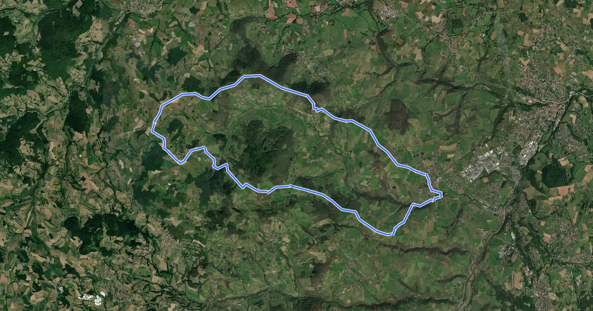 Маршрут Entre Cret d'Arjoux et Mont Popey на спутниковом снимке