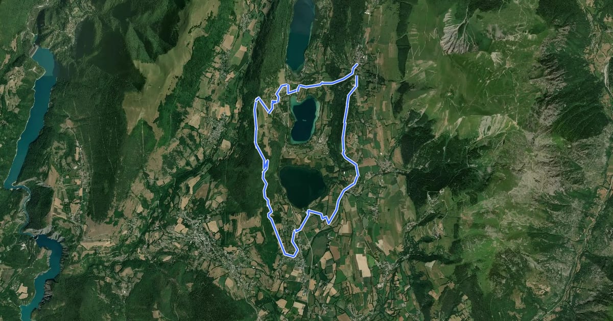 Маршрут Entre deux lac на спутниковом снимке