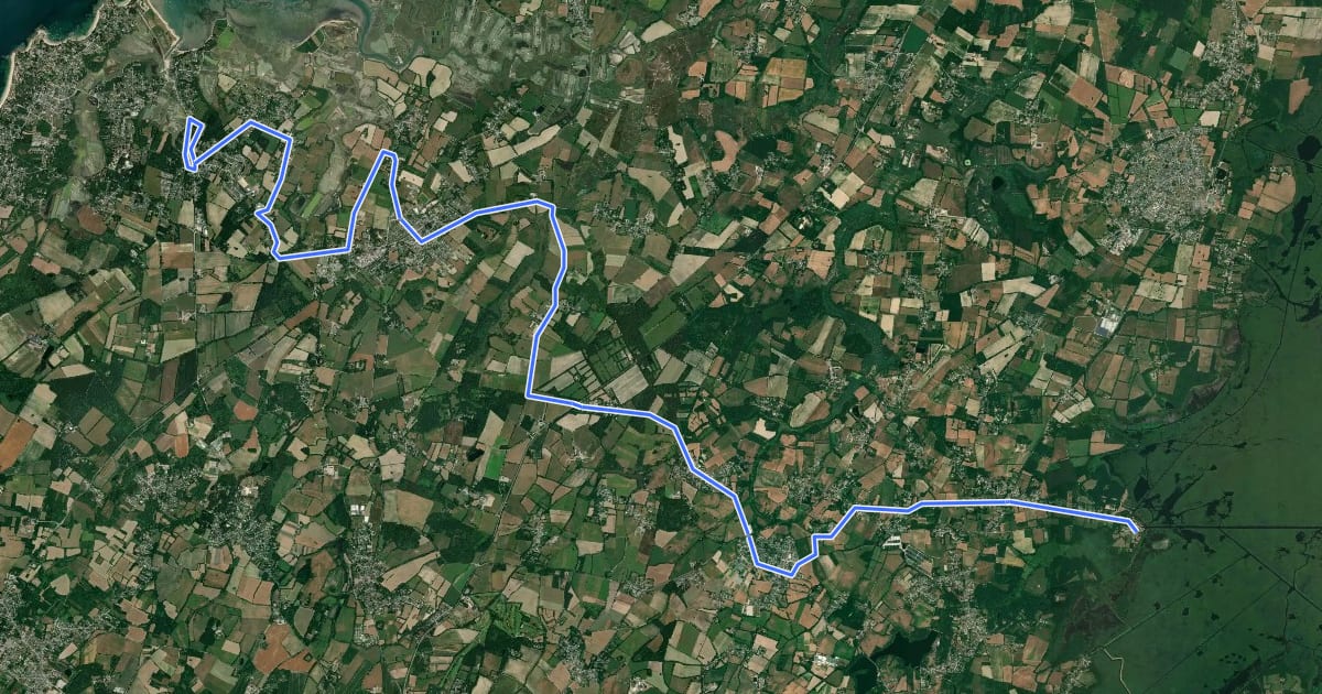 Маршрут Entre eaux douces et eaux salées на спутниковом снимке