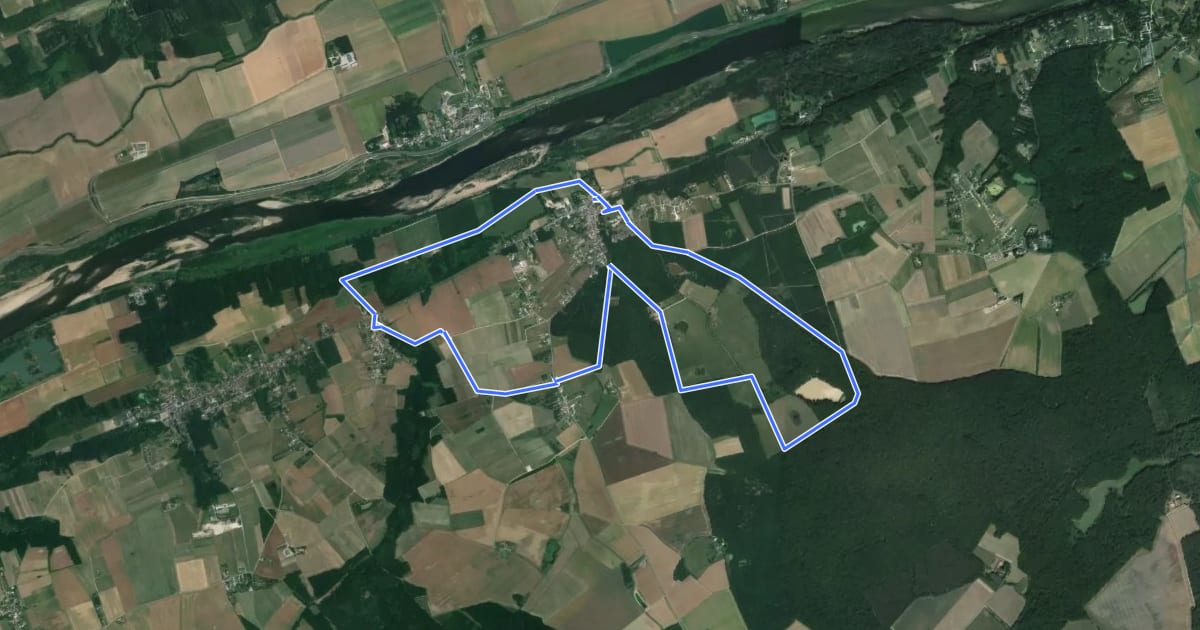 Маршрут Entre fleuve et bois - Rilly-sur-Loire на спутниковом снимке