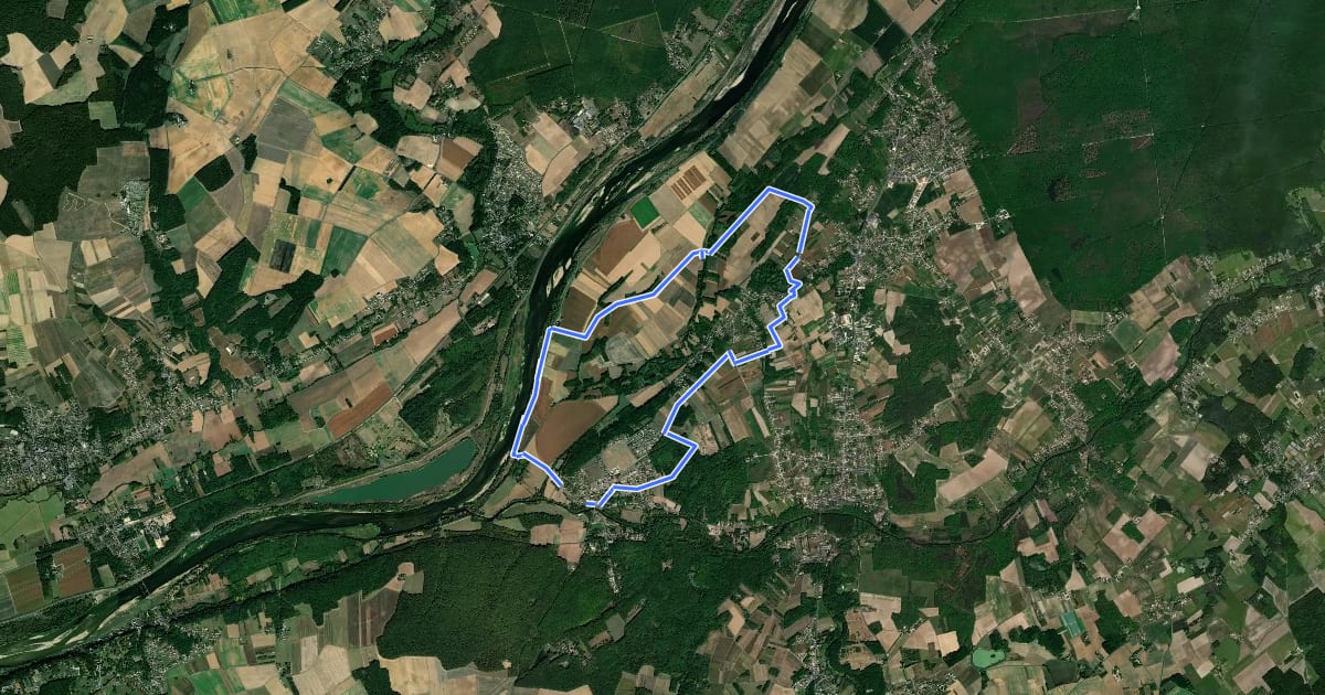 Маршрут Entre fleuve et chateaux на спутниковом снимке