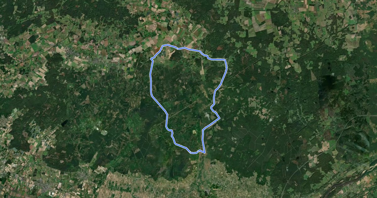 Маршрут Entre forêt et chateaux на спутниковом снимке
