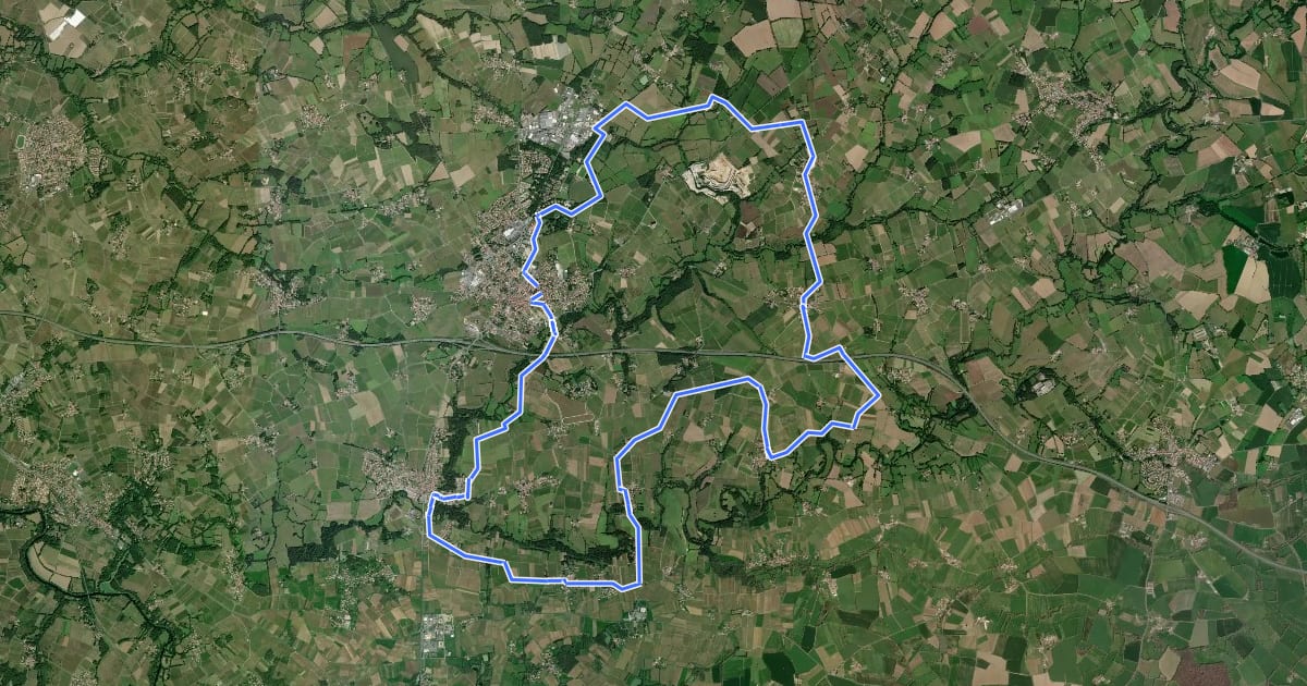 Маршрут Entre Logne et Sanguèze на спутниковом снимке