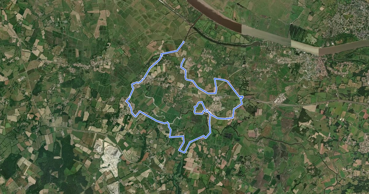 Маршрут Entre Loire et Acheneau на спутниковом снимке
