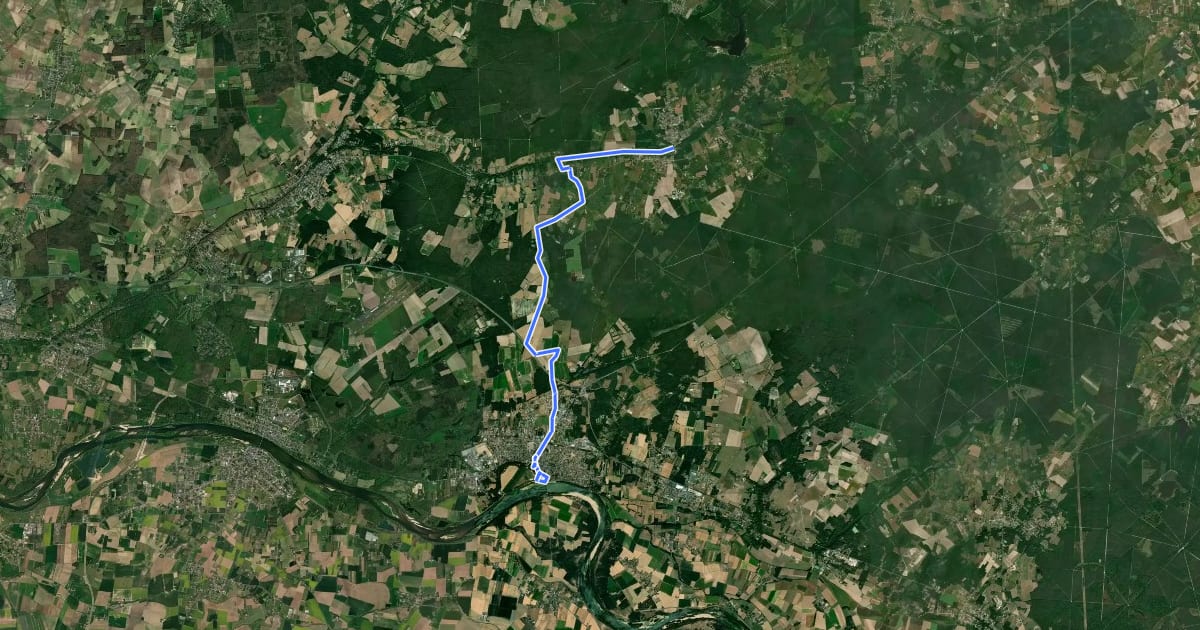 Маршрут Entre Loire et canal на спутниковом снимке