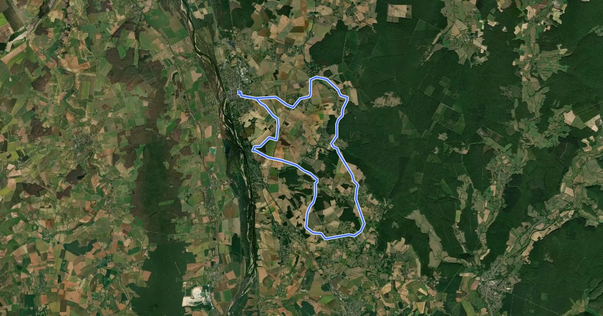 Маршрут Entre Loire et forêt - Les Bertranges à vélo на спутниковом снимке