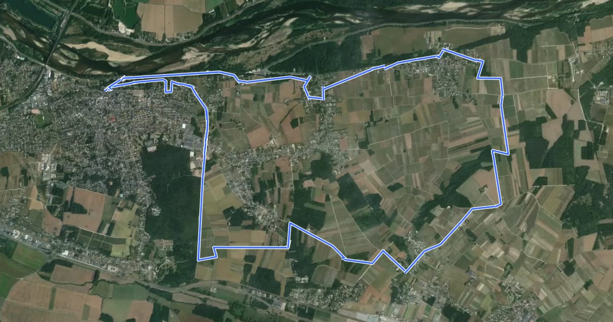 Маршрут Entre Loire et vignes - Montlouis-sur-Loire на спутниковом снимке