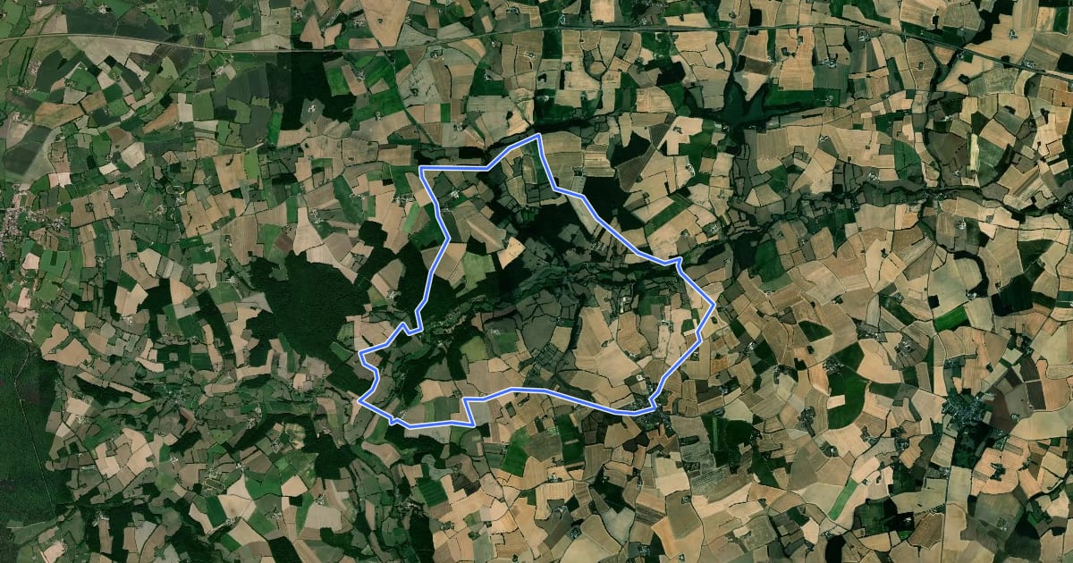 Маршрут Entre moulins et châteaux на спутниковом снимке