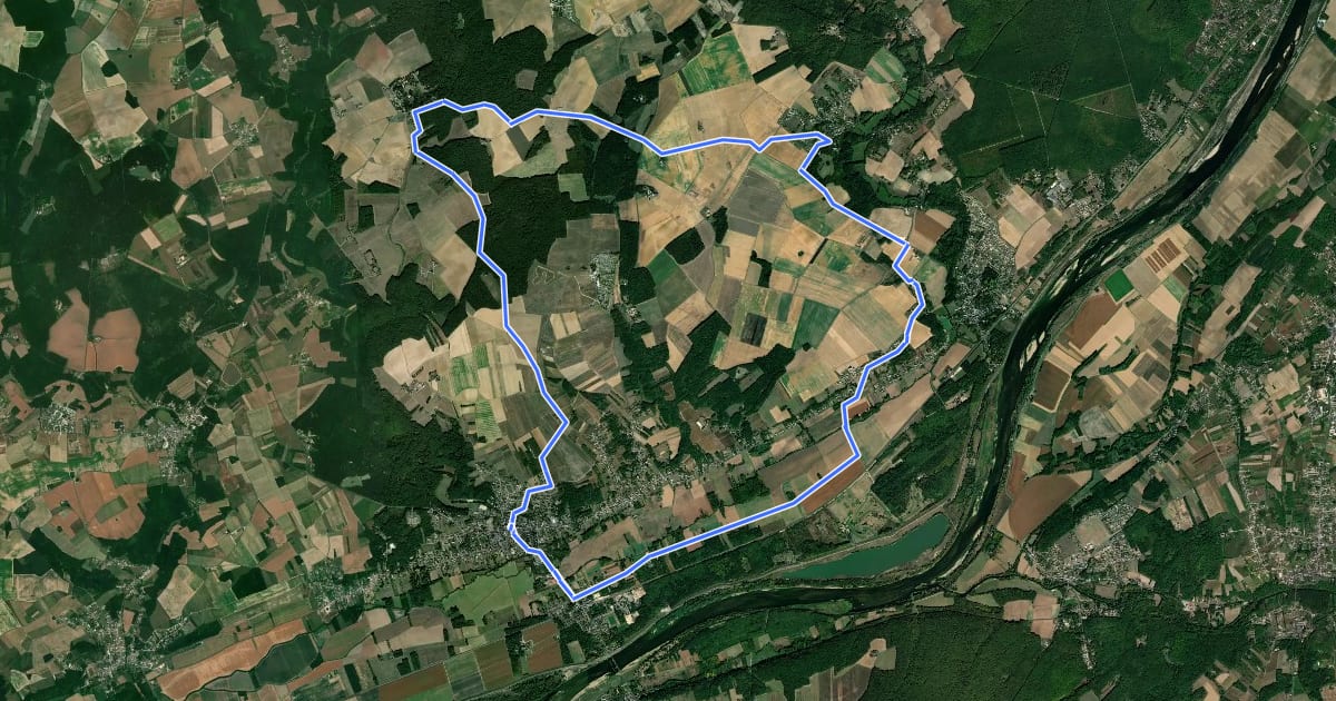 Маршрут Entre Moulins et Lavoirs du Val de Cisse (Sud) на спутниковом снимке