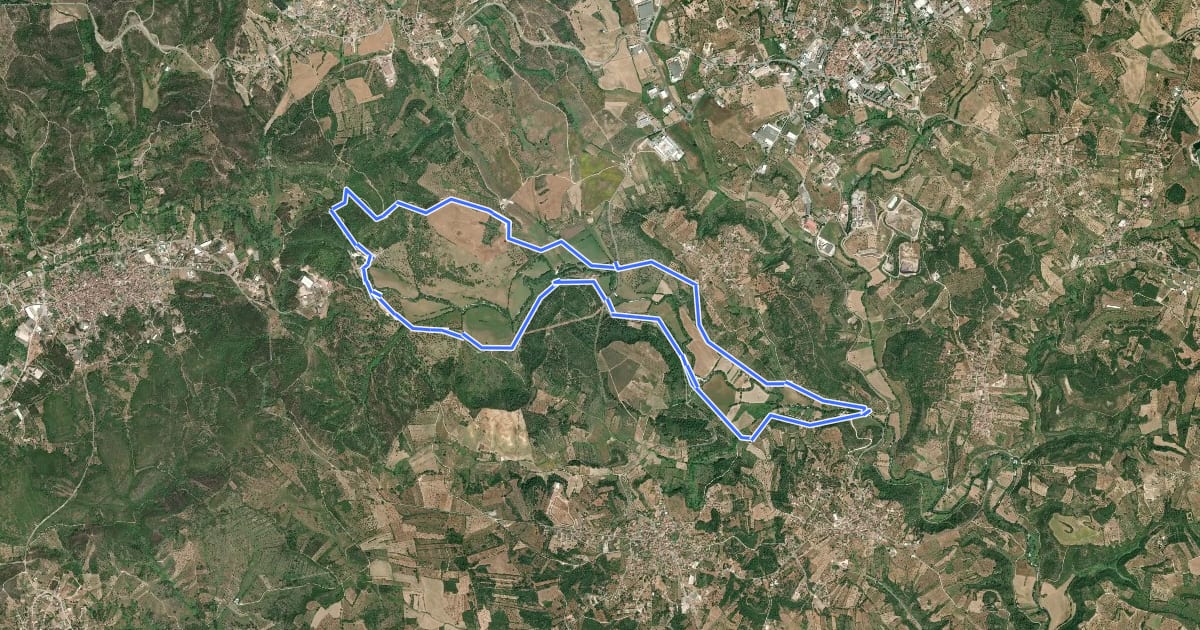 Маршрут Entre o Aqueduto e o Alviela на спутниковом снимке
