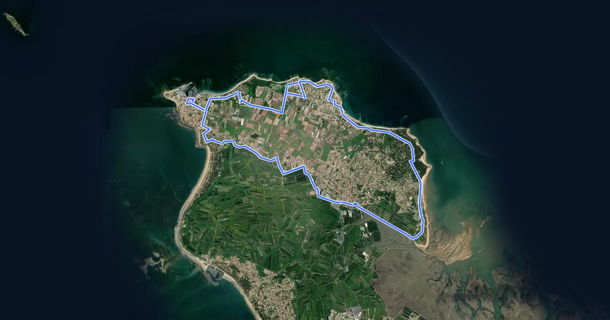 Маршрут Entre Plages et Ports на спутниковом снимке