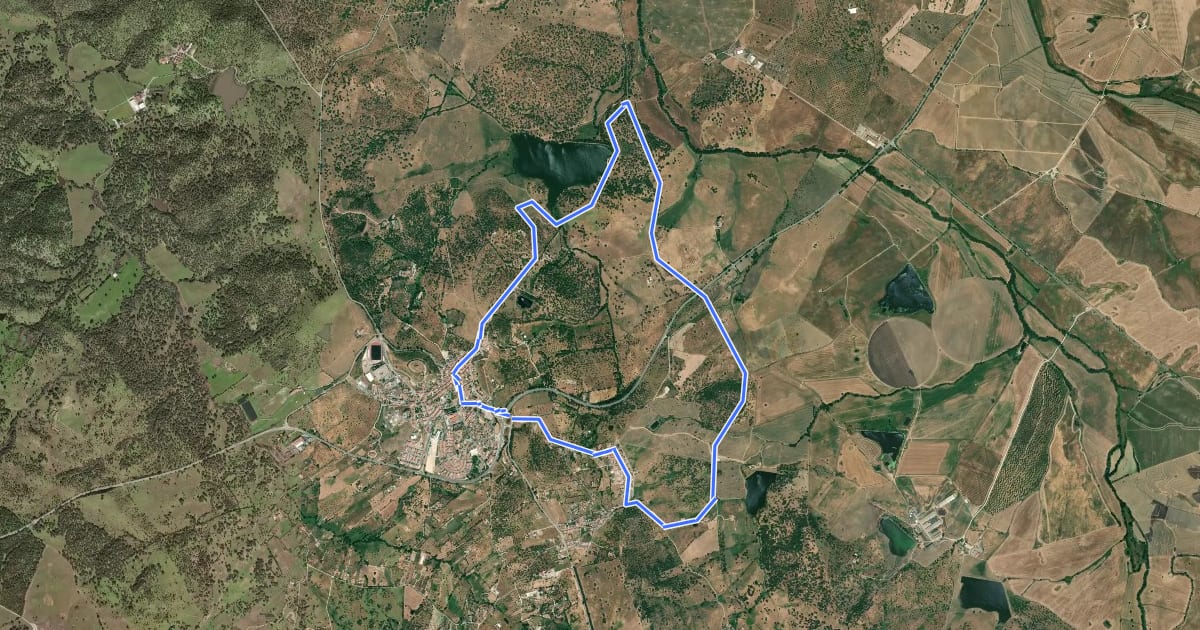 Маршрут Entre Pontos e Colinas de Arraiolos на спутниковом снимке