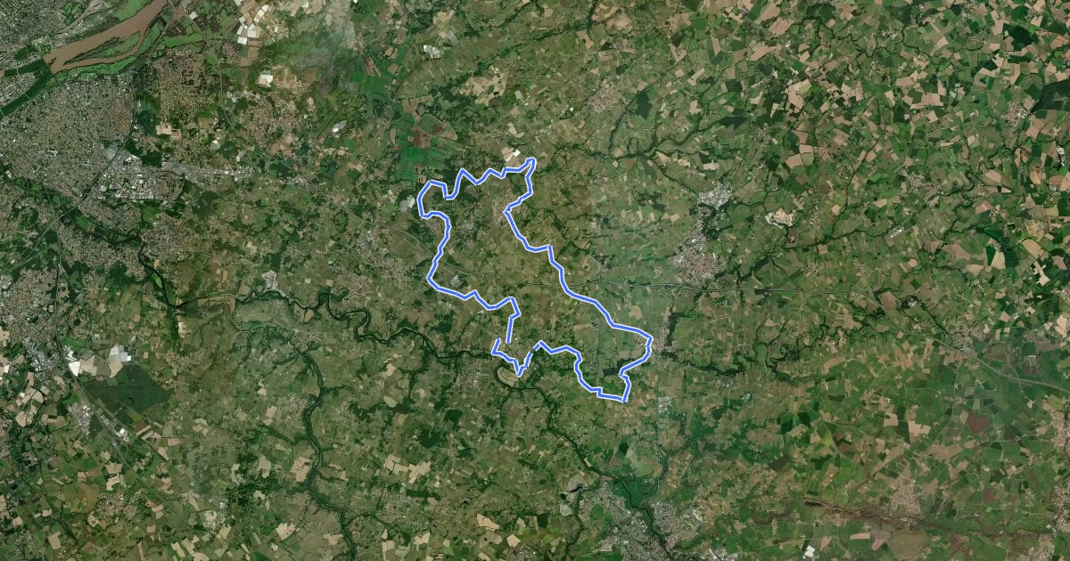 Маршрут Entre Sèvre et Marais на спутниковом снимке
