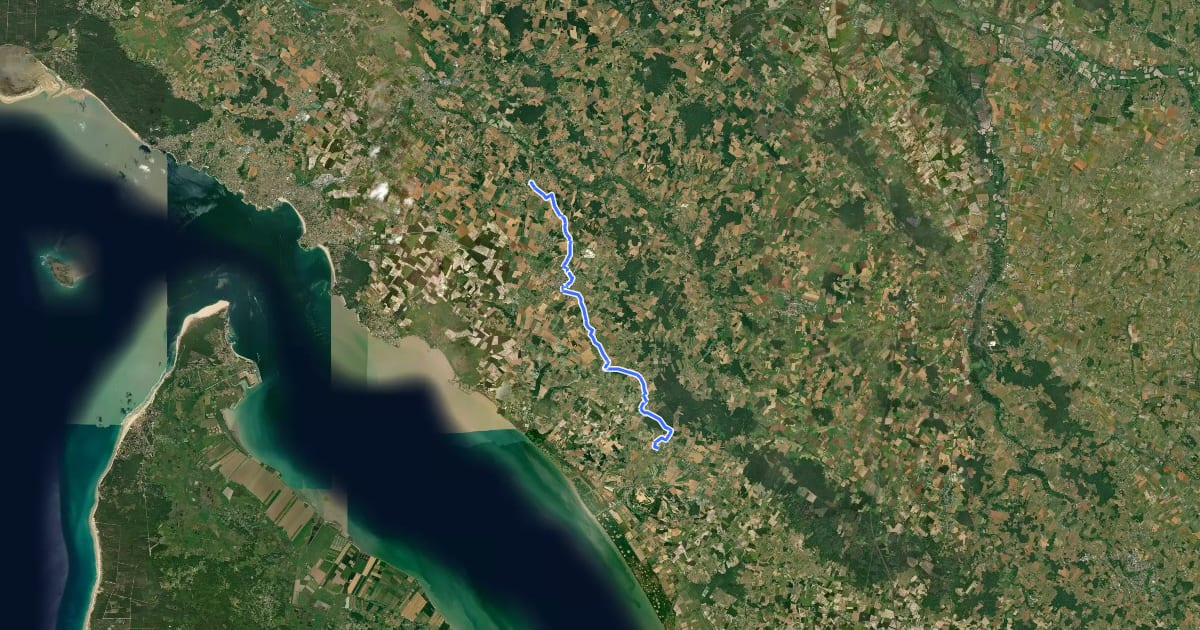Маршрут Entre "Seudre douce" et estuaire de la Gironde на спутниковом снимке