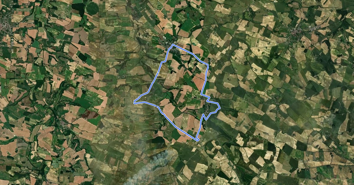 Маршрут Entre Vallons et Coteaux на спутниковом снимке