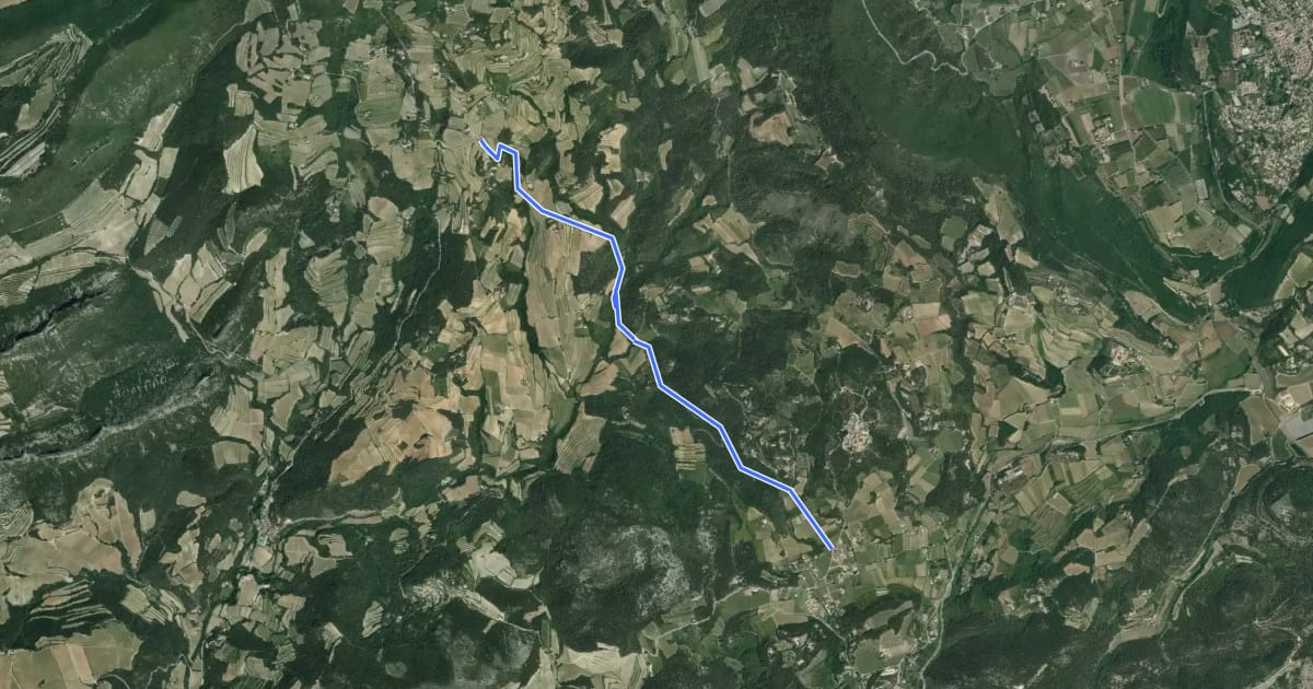 Маршрут Entre Ventoux et Dentelles (variante) на спутниковом снимке