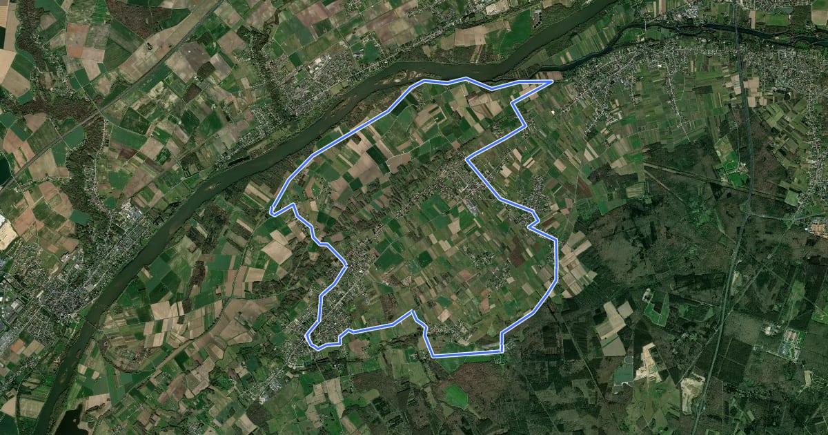 Маршрут Entre vignes et vergers, de la Loire au Loiret на спутниковом снимке