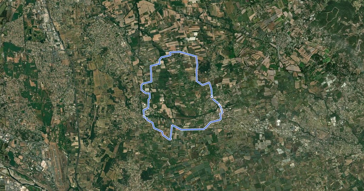 Маршрут Entre Vignoble et Paysage на спутниковом снимке