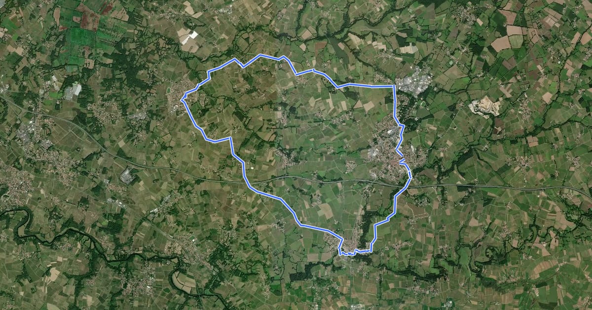 Маршрут Entre ville et terroir на спутниковом снимке