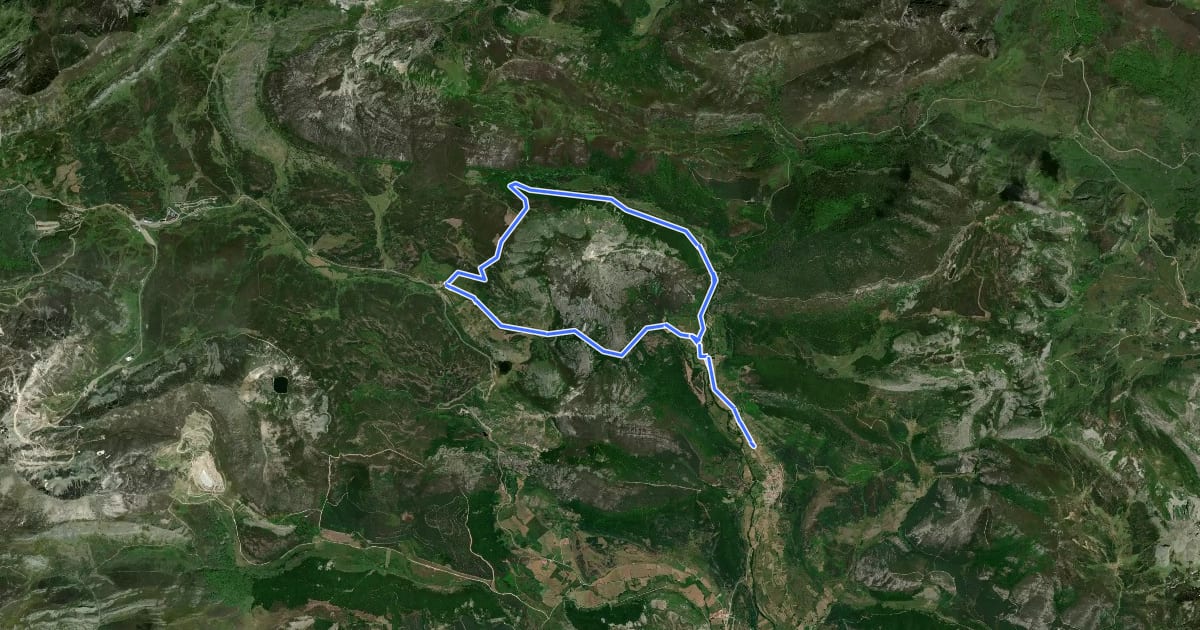 Маршрут Entrevalles y el Valle del Pinzón на спутниковом снимке