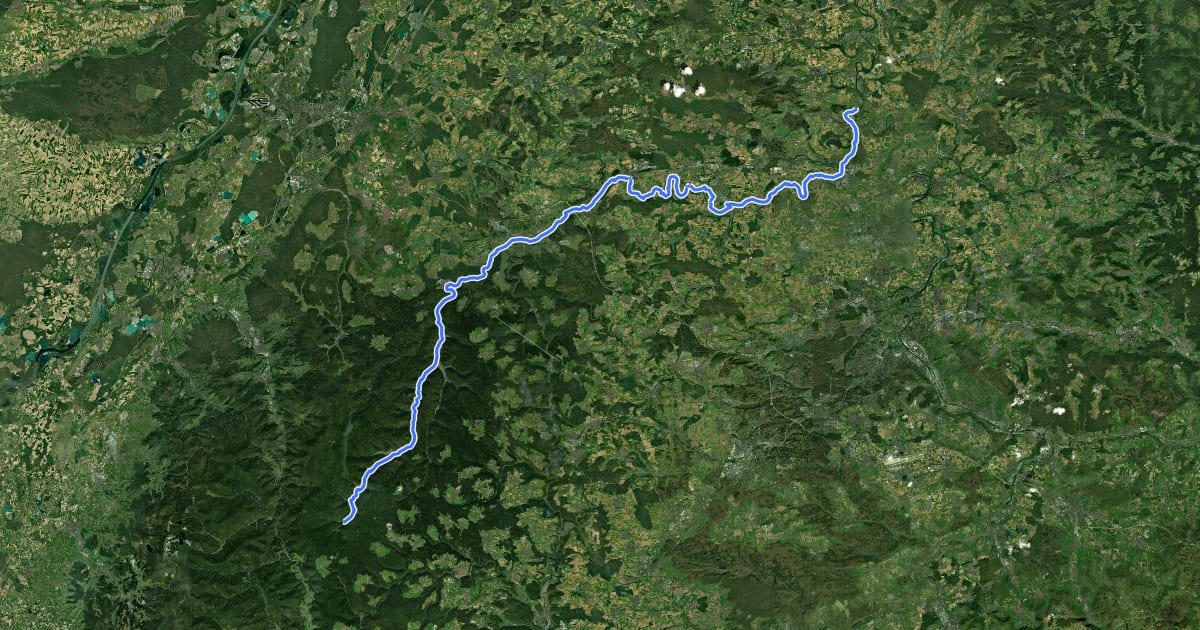 Маршрут Enztalradweg на спутниковом снимке