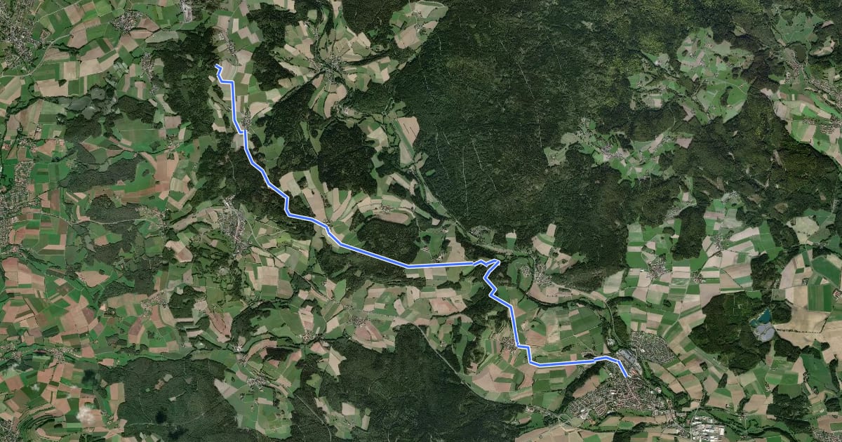 Маршрут Erbendorf - Armesberg на спутниковом снимке