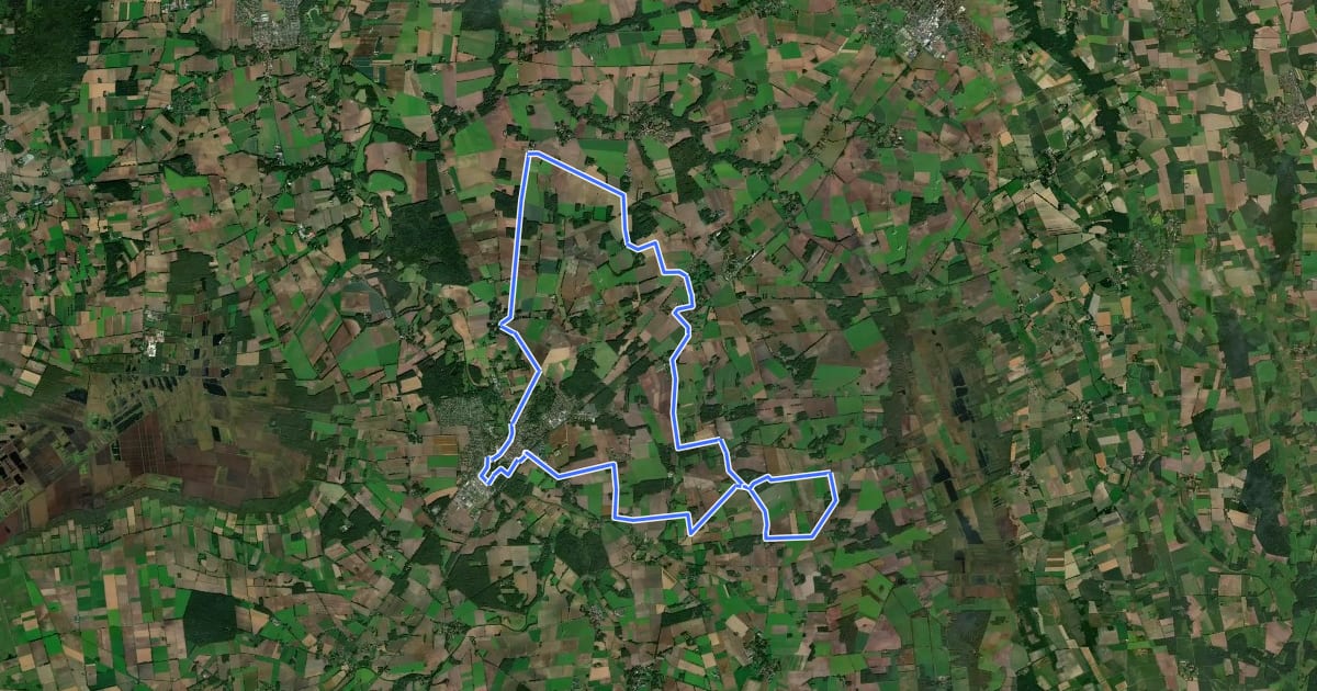 Маршрут Erdölroute Barnstorf на спутниковом снимке
