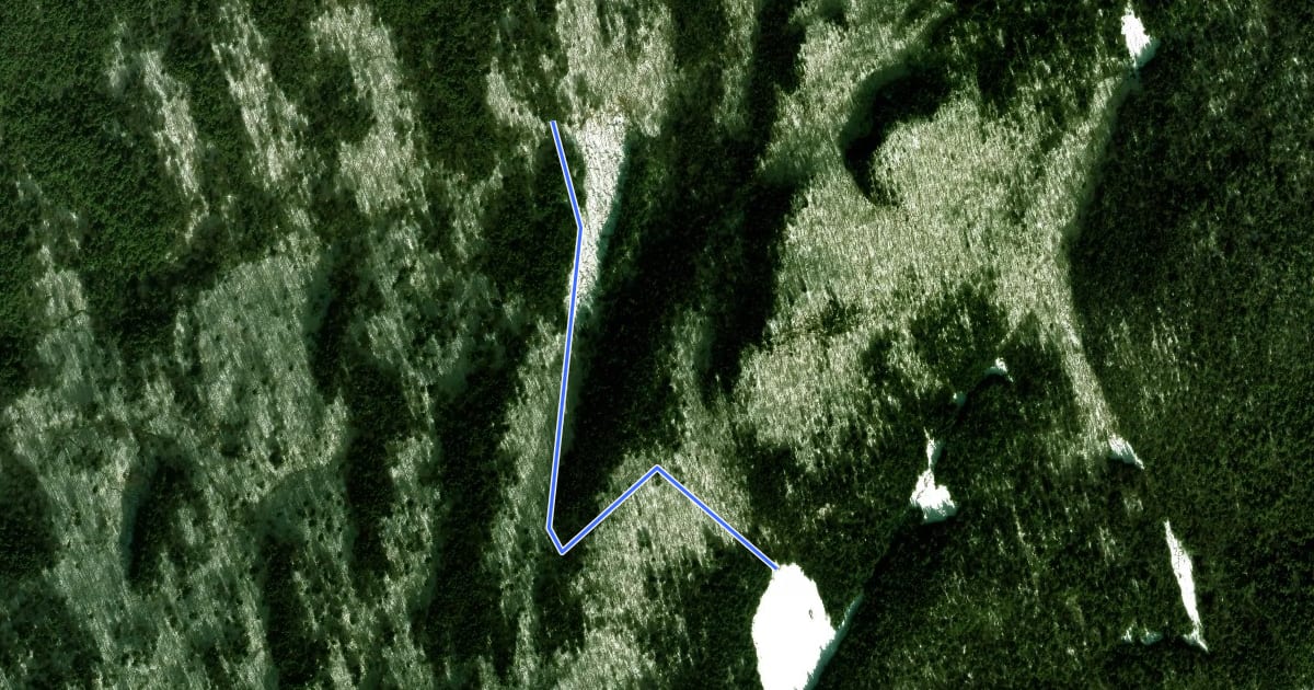 Маршрут Erebus South Slope Trail на спутниковом снимке