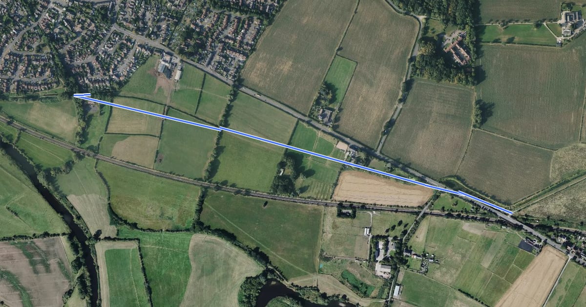 Маршрут Erewash Circular Route 13 на спутниковом снимке