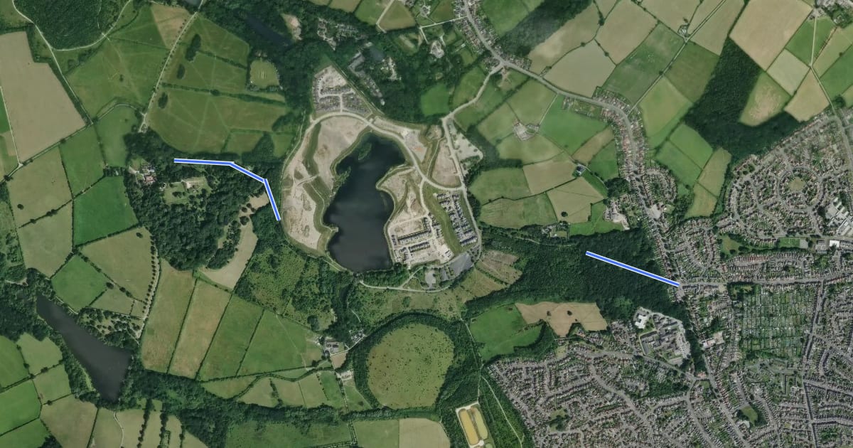 Маршрут Erewash Circular Walk 11 на спутниковом снимке