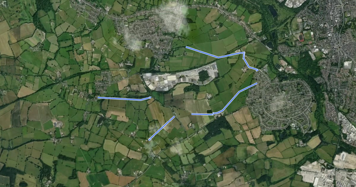 Маршрут Erewash Circular Walk 14 на спутниковом снимке